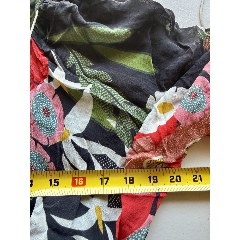 FARM RIO Anthropologie Floral Maxi Dress Black Red Long Sleeve XS - Picture 10 of 15